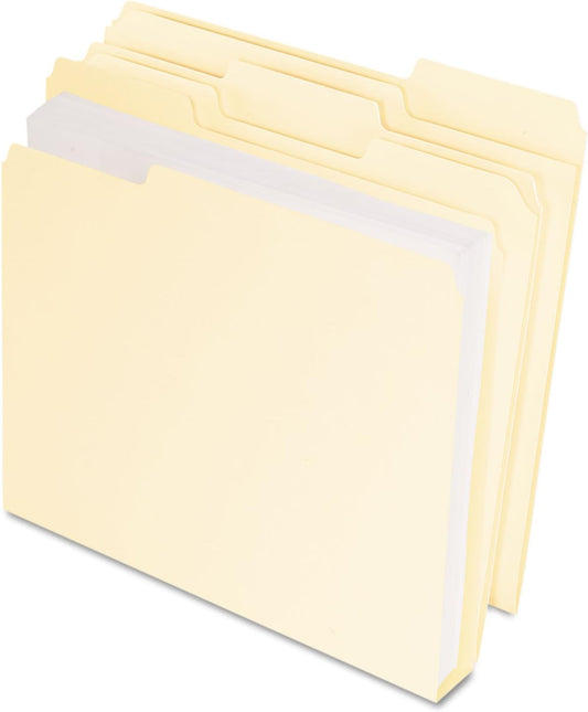 Pendaflex Double Stuff File Folders, Letter Size, Manila, 1/3 Cut, 50/BX (54459EE)