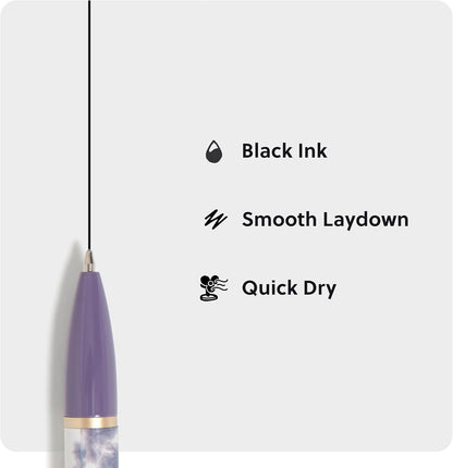 U Brands Midnight Monterey Ballpoint Pens, 4 Count, Black Soft Touch, Painted Black Details, Bold (1.0 mm) Point, Black Ink