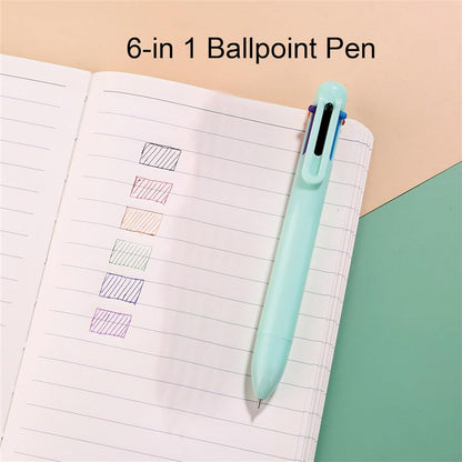 7 Pcs Cute Blue Stationery Set Kawaii School Supplies Office Supplies Including Ballpoint Pens Pencil Sharpener Highlighter Correction Tape Ruler Utility Knife (Blue)