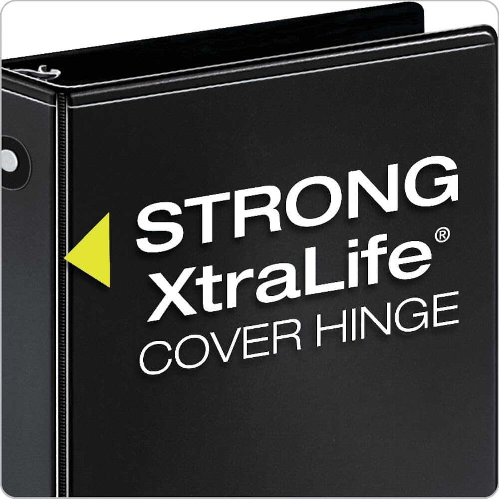 Cardinal Economy 3-Ring Binders, 3", Round Rings, Holds 625 Sheets, ClearVue Presentation View, Non-Stick, White, Carton of 12 (90651)
