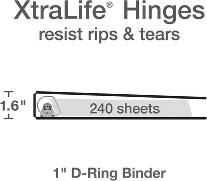 Oxford® 3 Ring Binders, Binders for School and Office, Durable 2 inch D Rings, Holds 540 Sheets, ClearVue™ Presentation Binder, Green, 4PK