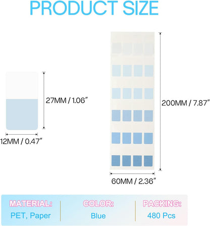 PATIKIL Clear Index Sticky Tabs, 480 Pcs Small Transparent Sticky Notes Bookmarks Planner Stickers Page Tabs for Office Notebooks File Folder Ledger Book, Gradient Pink