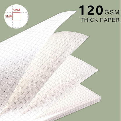 A5 Spiral Notebook 120gsm Graph Paper Notebook 160 Pages Per Hardcover Grid Notebooks 5.7 x 8.3 Inches (2 Pack)