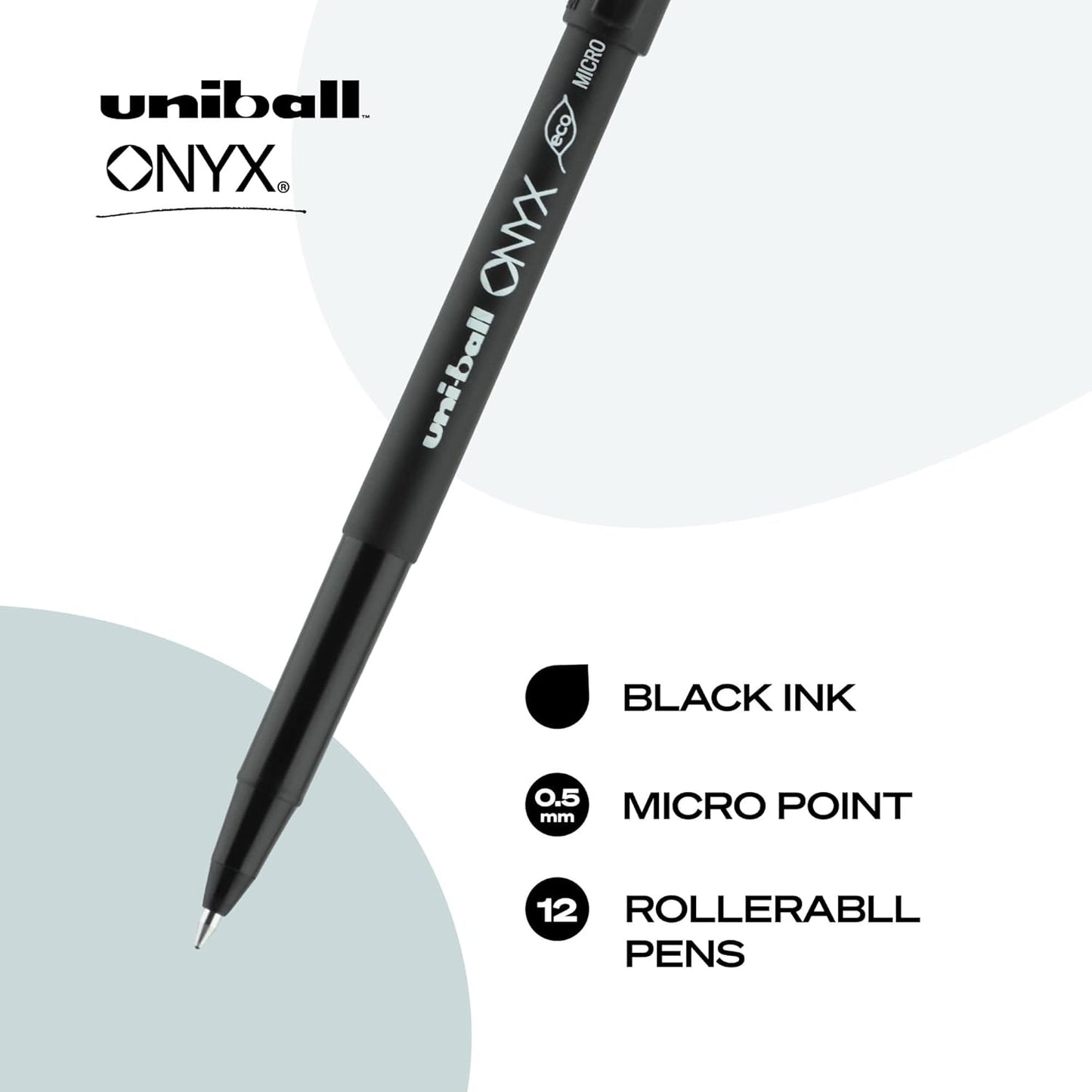 uniball Roller Rollerball Pens, Micro Point (0.5mm), Blue, 12 Pack
