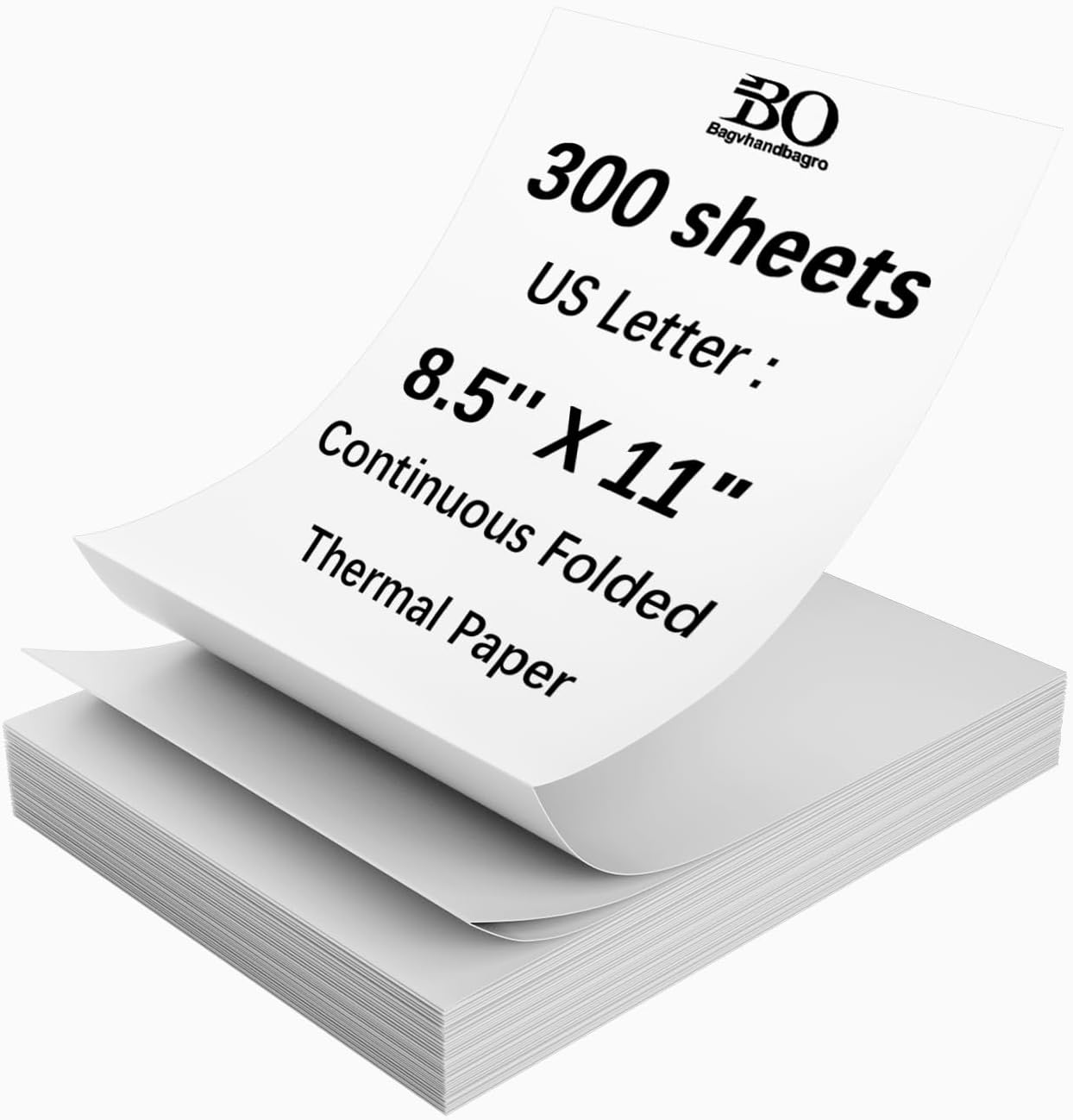 Thermal Printer Paper 8.5 x 11 Inch, 200 Sheets US Letter Size Thermal Paper, Compatible with M08F/A40 Thermal Portable Printer, Continual Feeding Folded Printing Paper (200 Sheets/Continuous Folding)