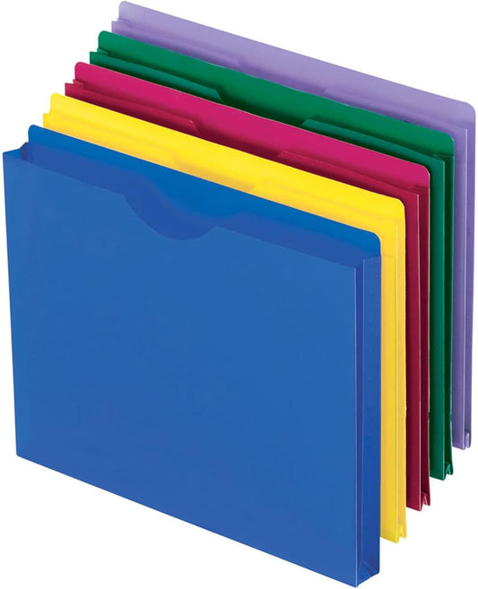 Pendaflex Translucent Poly File Jackets, Letter Size, Assorted Colors (50990), 10 per Pack