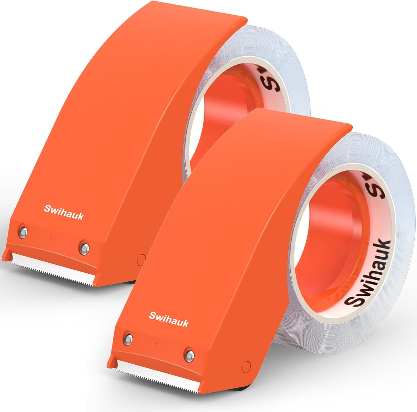 Swihauk 1.88 in x 66.6 YDs Heavy Duty Packing Tape with Dispenser, Strong & Durable Shipping Tape, Packaging Tape, Clear Package Tape for Shipping Moving Storage and Mailing, 1 Roll + 1 Dispenser