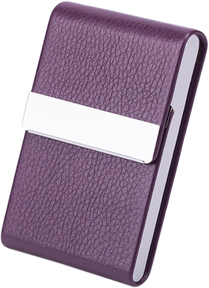 Business Card Holder with Ultra Slim Design,Business Card Case with Premium PU Leather,Suit Pocket Metal Card Holder for Women/Men,Professional Name Card Holder with Magnetic Shut (Black1)