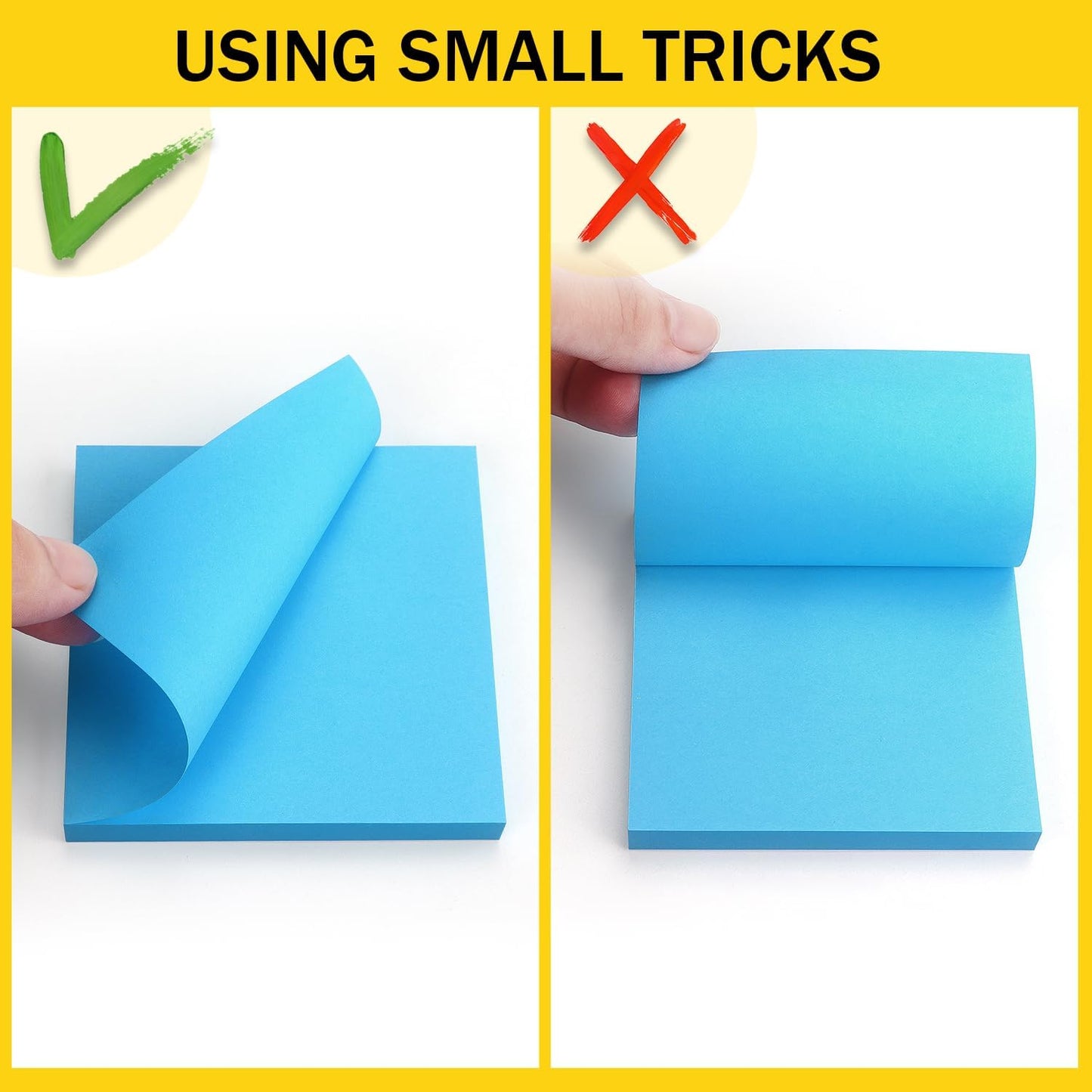 Sticky Notes 3x3 Self-Stick Notes Bright Colors Sticky Notes 8 Pads 80 Sheet/Pad (Blue)