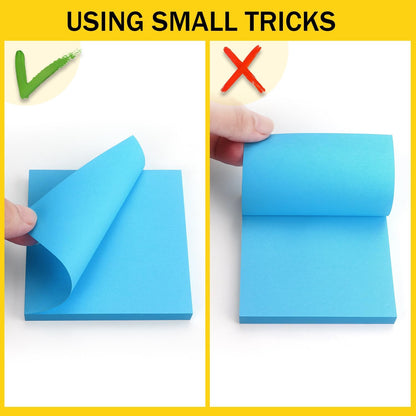 Sticky Notes 3x3 Self-Stick Notes Bright Colors Sticky Notes 8 Pads 80 Sheet/Pad (Blue)