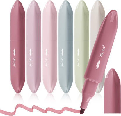 Mr. Pen- Aesthetic Bible Highlighters No Bleed Through, 6 pcs, Chisel Tip, Cute Highlighter for Journaling Supplies and School Accessories, Bible Highlighters and Pens No Bleed