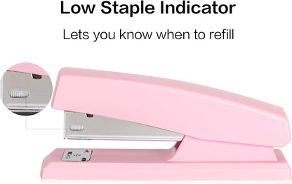 Deli Stapler, Desktop Staplers with 640 Staples, Office Stapler, 25 Sheet Capacity, White