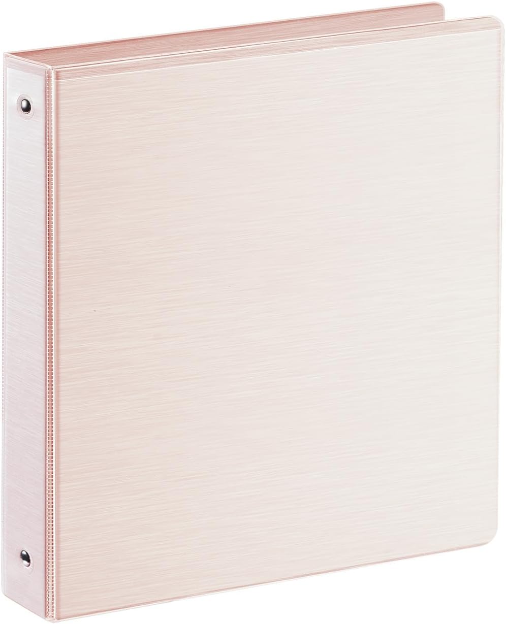 SUIN 1 Inch 3 Ring Binder, Clear 1'' View Presentation Binders with 2 Pockets, Fits 8.5 x 11 Letter Size, Durable Polypropylene, Non-Stick & PVC-Free for School, Office & Home (Orange)