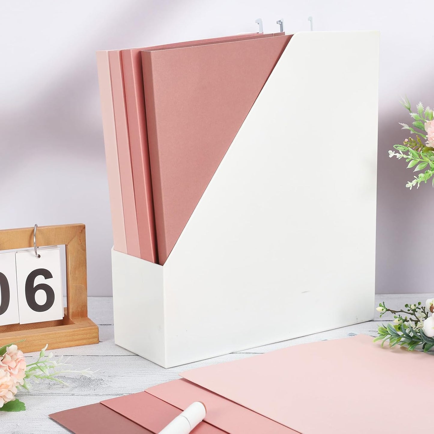 Whaline 36 Pack Dusty Pink Hanging File Folders Letter Size 4 Colors Pink File Pockets with Tab for Home Office Classroom Supplies, 9.2 x 12.8 Inch