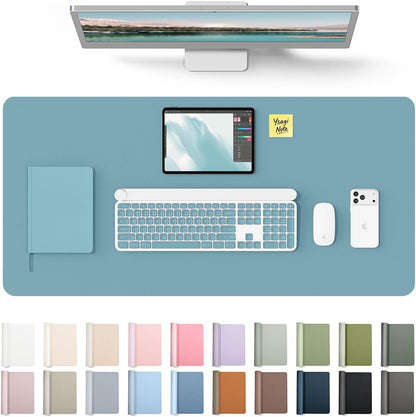 YSAGi Leather Desk Pad Protector, Large Mouse Pad, Non-Slip PU Leather Desk Blotter, Waterproof Writing Pad for Office and Home (31.5" x 15.8", Eggshell) - Colors A