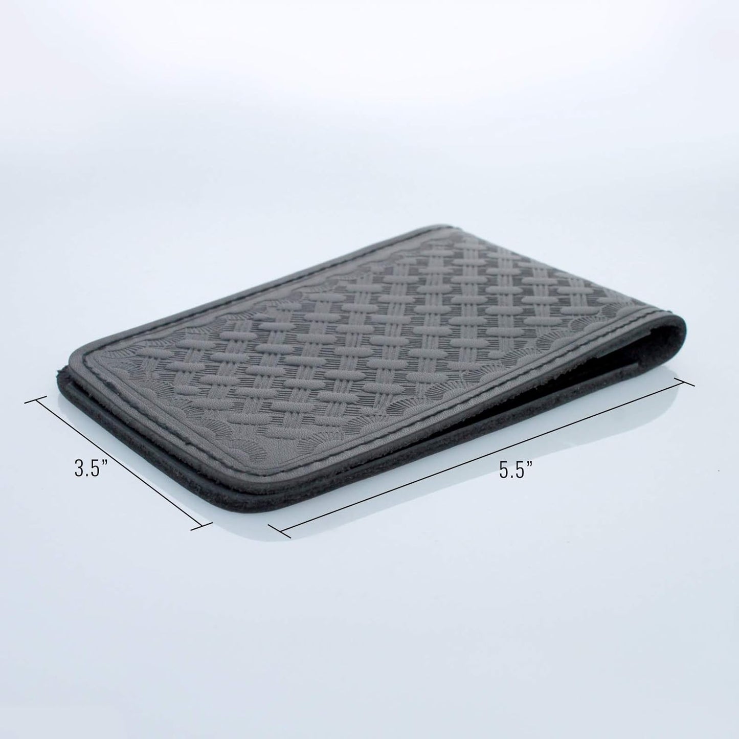 Minimalist 3x5" Leather Memo Pad Cover Notepad Holder Police Gear, Smooth Black