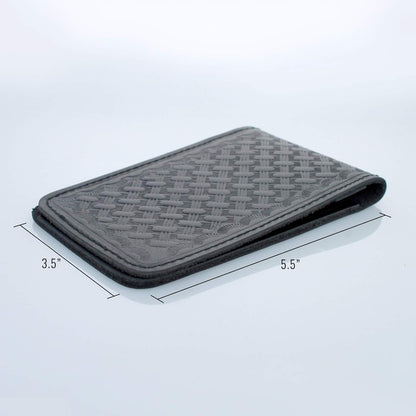 Minimalist 3x5" Leather Memo Pad Cover Notepad Holder Police Gear, Smooth Black