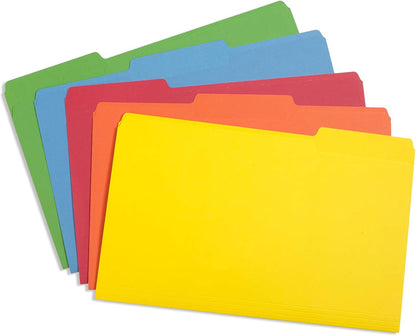 Blue Summit Supplies Blue Legal File Folders, Legal Size, 1/3 Cut Tab, Great for Organizing and Easy File Storage, File Folders 100 Count