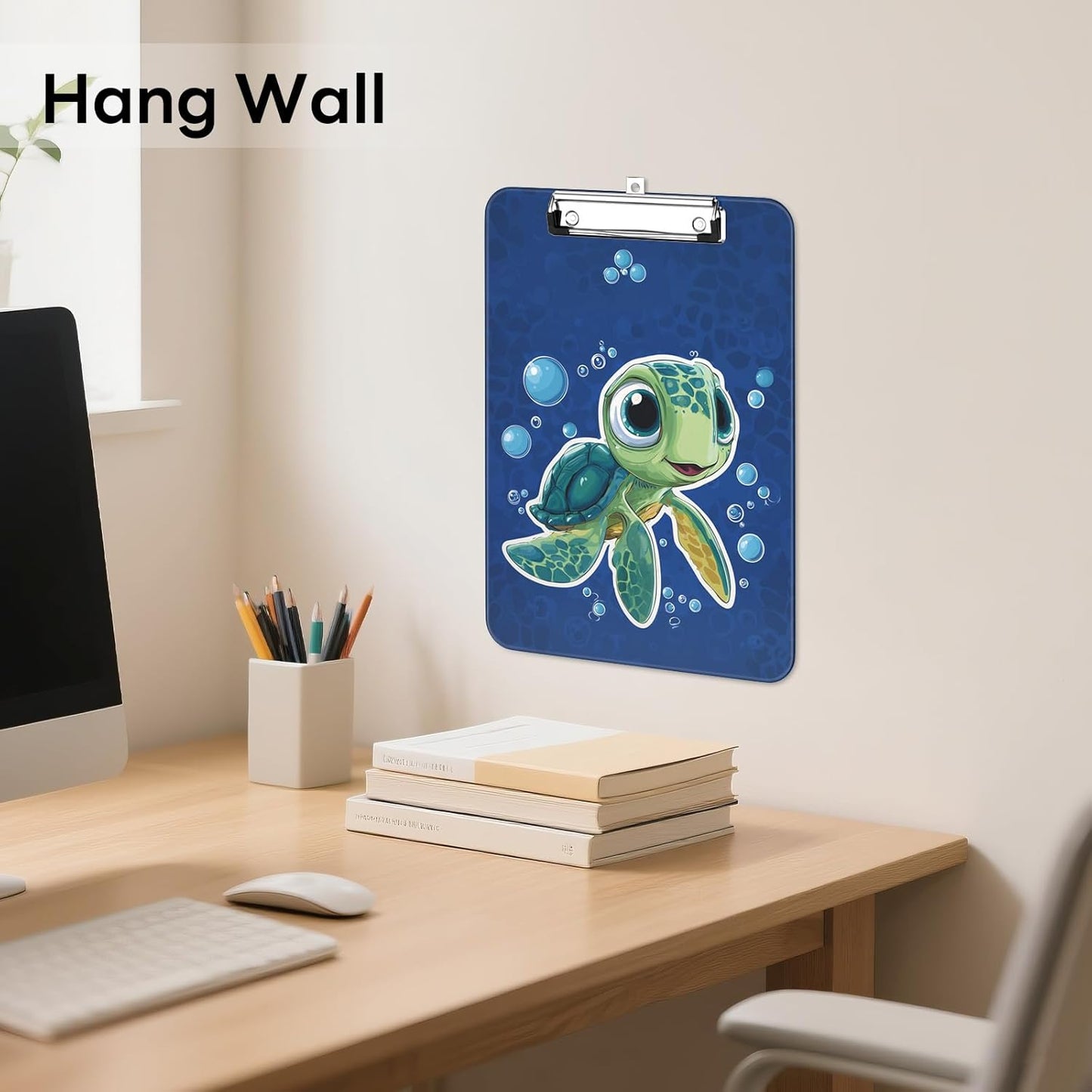 Plastic Cute Clipboard Low-Profile Metal Clip, A4 Letter Size 9 x 12.5 in, 8.5 x 11 Paper Clip Board for Teachers, Nurses, Classroom,Cute Black Cats