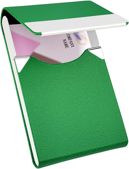 Business Card Holder with Ultra Slim Design,Business Card Case with Premium PU Leather,Suit Pocket Metal Card Holder for Women/Men,Professional Name Card Holder with Magnetic Shut (Black1)