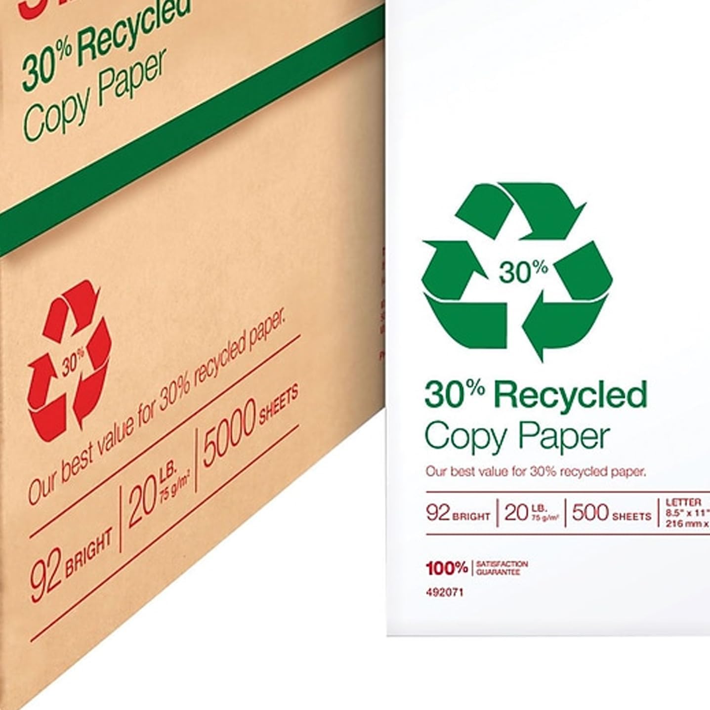 Staples 30% Recycled 11x17 Paper 20 lbs 92 Bright 500/Ream, For Office, School & Home