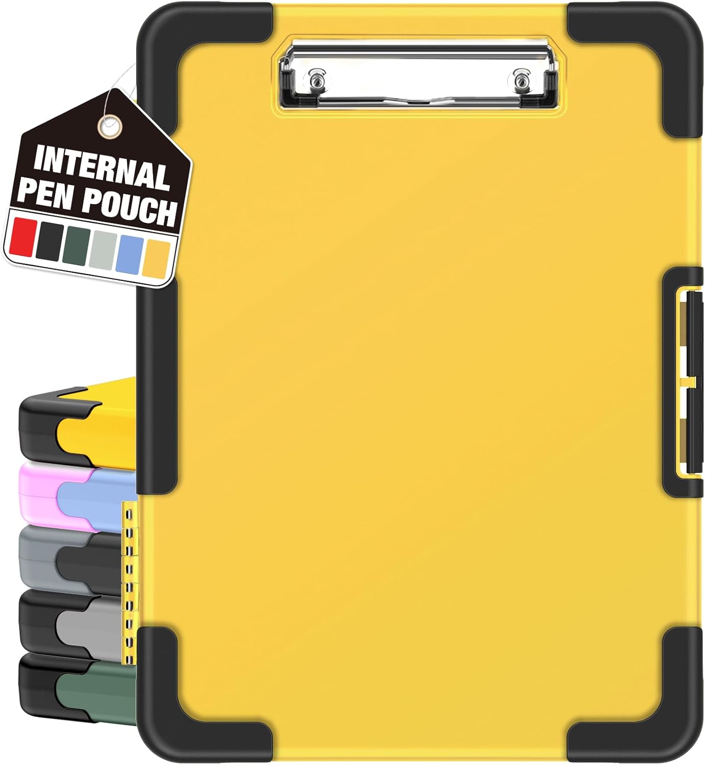 Sooez Toughest Clipboard with Storage, Internal Pen Pouch Included, Letter/ A4 Size, Shockproof Heavy Duty Plastic Clip Boards 8.5x11”, High Capacity Clipboards Box Case for Contractor Trucker Driver