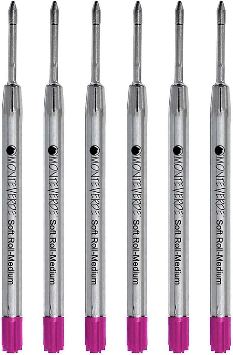 Monteverde Soft Roll Ballpoint Pen Refills to Fit Parker-Style Pens, Medium Point, Brown, 2-Pack, Smooth Writing Technology for Parker, Conklin, Schmidt, and More