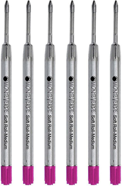 Monteverde Soft Roll Ballpoint Pen Refills to Fit Parker-Style Pens, Medium Point, Brown, 2-Pack, Smooth Writing Technology for Parker, Conklin, Schmidt, and More