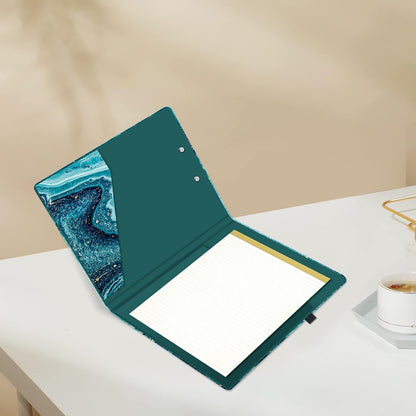 Hongri Clipboard Folio with Refillable Lined Notepad and Interior Storage Pocket for Students, Classroom, Office, Women, Man, Cute Custom Pattern, Size 12.8 x 9.2 in, Classic Flower
