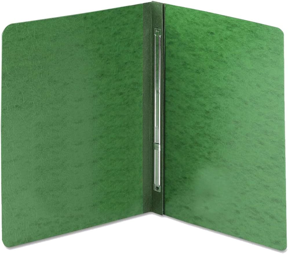 Side Opening Report Cover, Prong Clip, Letter, 3" Capacity, Green [Set of 3]