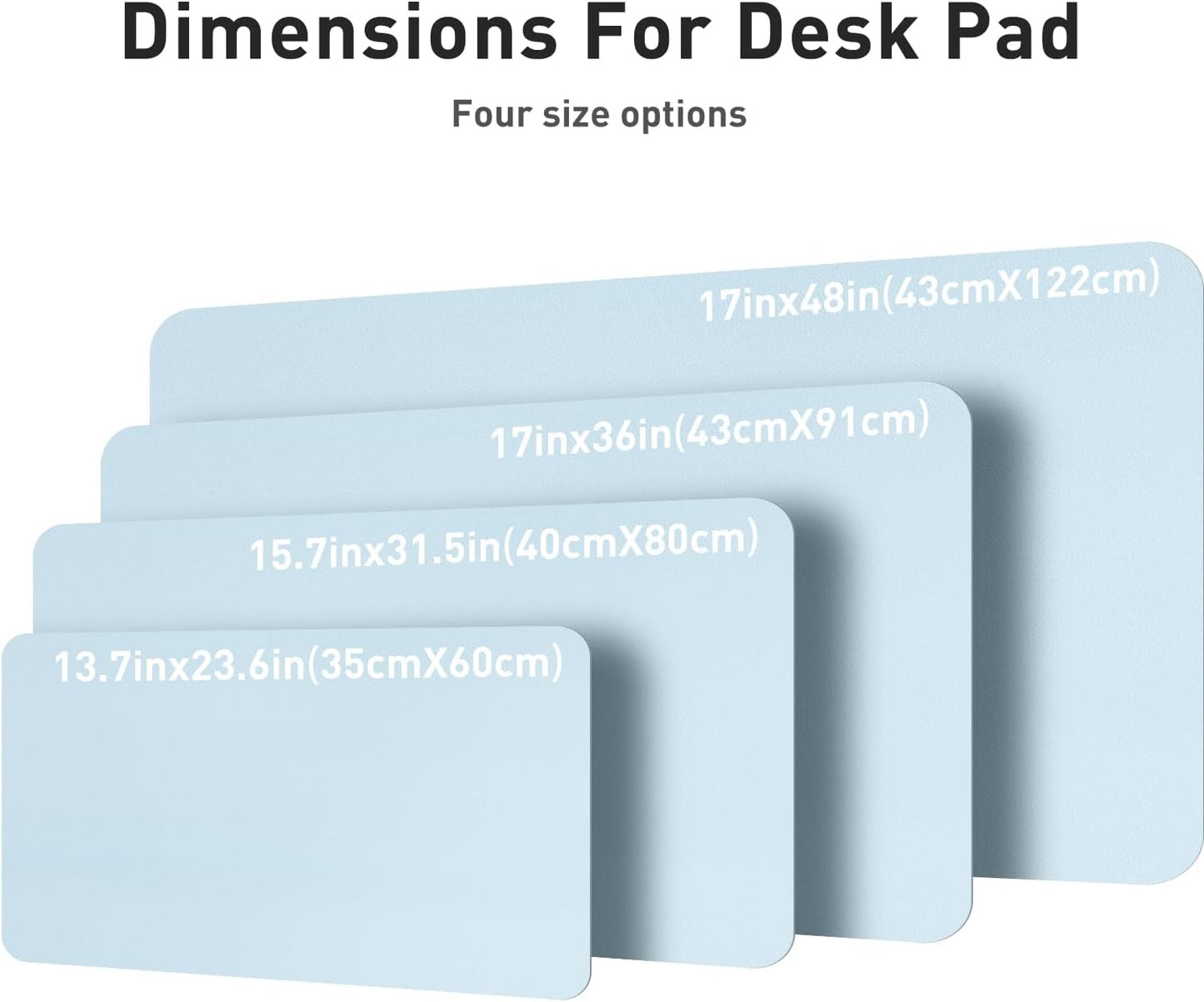 Aothia Non-Slip Waterproof PU Leather Desk Pad Protector for Mouse, Writing Desk, Office, Home, Laptop Blotter, 23.6" x 13.7", Black - Colors B