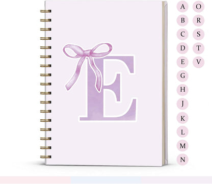 Blue Bow Journal Notebook for Girls,Initial H Journals Personalized Diary Gifts for Teen Girl Kids,Monogrammed Gifts for Women,Trendy Coquette Cute Hardcover Spiral Notebook 5.5 x 8.3 - Colors A
