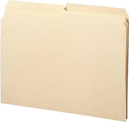 Smead File Folders Letter Size, Reinforced 1/3-Cut Tab, Assorted Positions, Letter Size, Manila Folders 8.5 x 11, 100 per Box (10334)