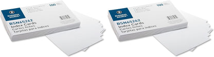 Business Source Plain Index Cards, White, 5 X 8