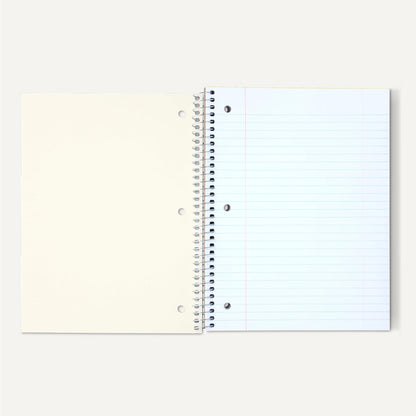 Amazon Basics Wide Ruled 3-Subject Spiral Notebooks with Pocket Dividers, 150 Sheets, 10.5" x 8", Assorted Primary Colors, 3-Pack