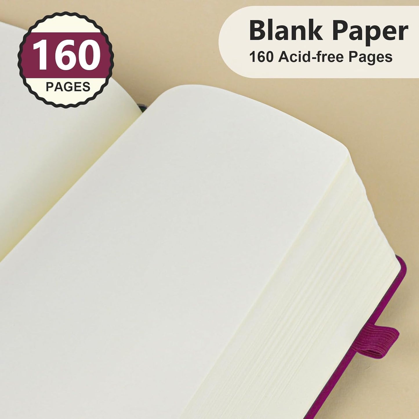 PERCUN Graph Paper Notebook, 160 Pages Grid Journal for women & men, A5 Hardcover Leather Graphing Notebook for School, Work, Travel, Note Taking 5.9”x8.5” (Black)