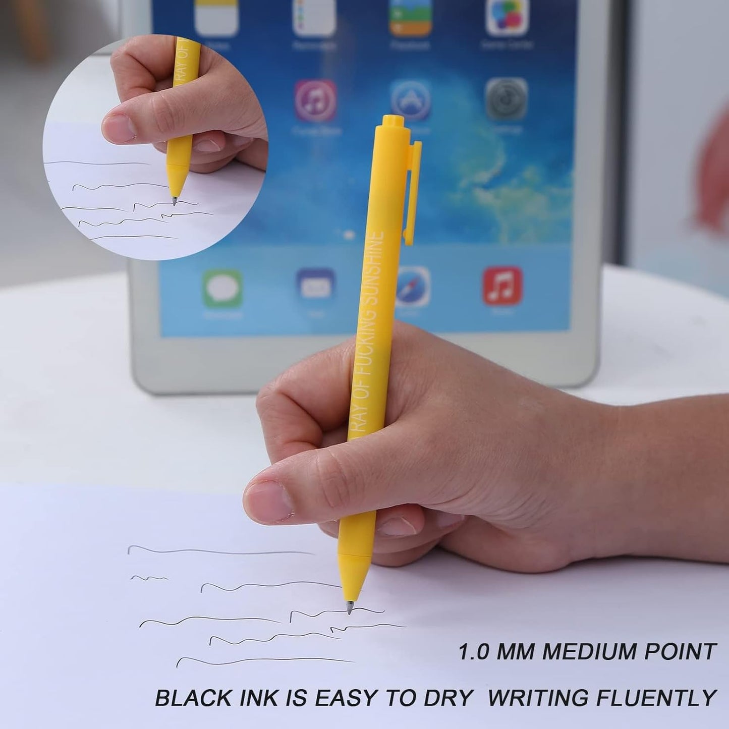 20 Pieces Ballpoint Pen Refills Black Ink 1.0mm Medium Point Smooth Writing Replacement Gel Ink Refills for Retractable Ballpoint Pen School Office Supplies