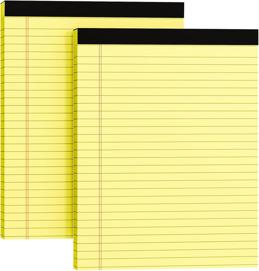 Legal Pads 8.5 x 11, 6 Pack Yellow Note Pads 8.5 x 11 Writing Pads, Wide Ruled Legal Notepads, Lined Pads of Paper Yellow Paper Pads, 30 Sheets Per Notepad for School, Home, Office, Business