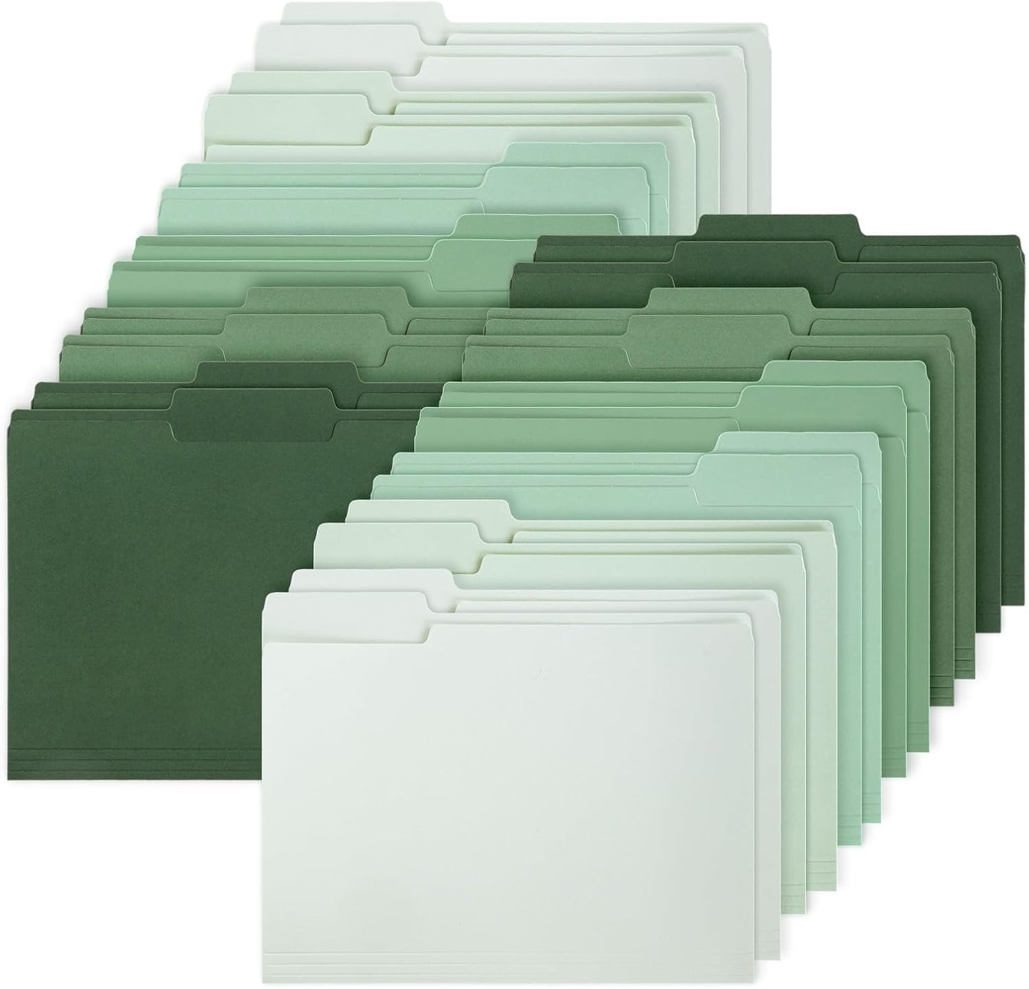 Whaline 24 Pack Dusty Blue File Folders Letter Size 6 Colors Gradient Blue File Pockets with 1/3 Cut Tab for Home Office Classroom Supplies, 8.9 x 11.6 Inch