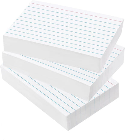 300 PCS Index Cards 4x6 Ruled - Goefun White Lined Note Cards 4 x 6 Flashcards for Studying, Note Taking and To Do List