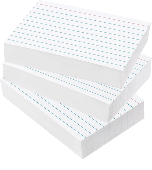 300 PCS Index Cards 4x6 Ruled - Goefun White Lined Note Cards 4 x 6 Flashcards for Studying, Note Taking and To Do List