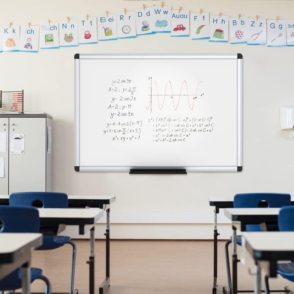 VIZ-PRO Magnetic Whiteboard/Dry Erase Board, 18 X 12 Inches, Includes 1 Eraser & 2 Markers & 4 Magnets
