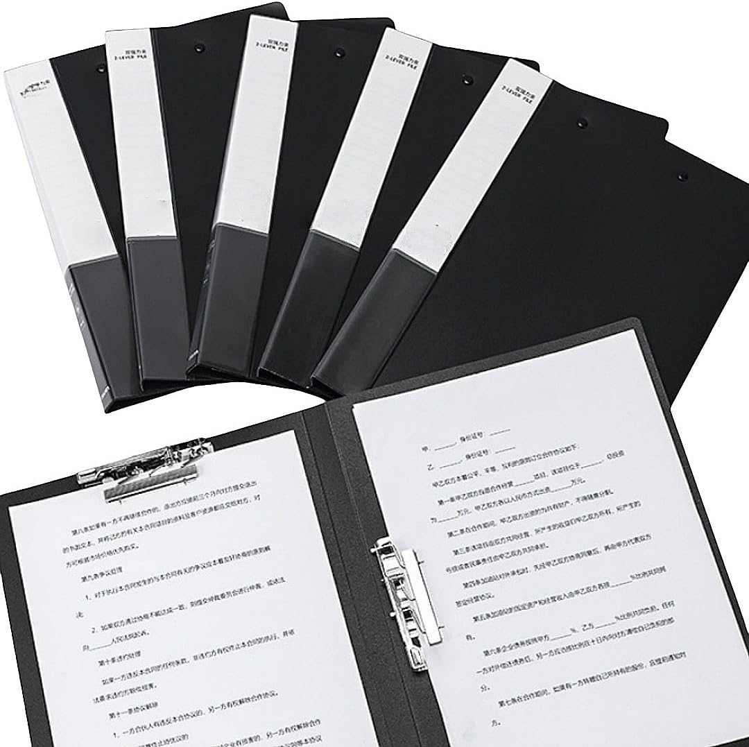 4 Pack A4 Double Strong Clips File Folder Report Cover, Punchless Binder, Clamp Binder Without Rings Office Project Folder,Documents File Folder, for Letter Size or A4 Size, 200 Sheet Capacity