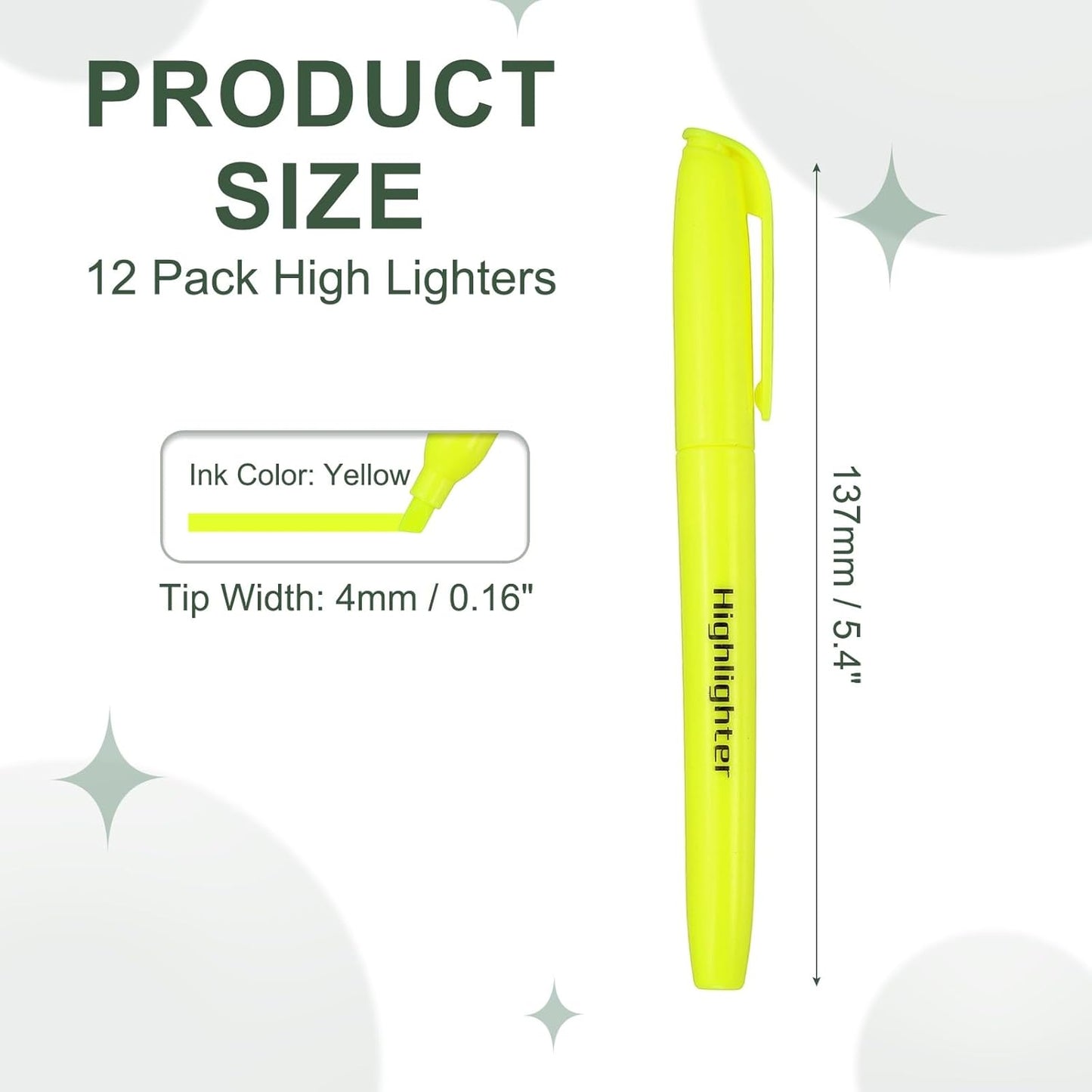 PATIKIL Purple Highlighter, 12 Pack High Lighters No Bleeds Highliters Pens Neon Clear View Bright Quick Dry Pocket Marker Pen Sticks Chisel Tip Cute for Books Office Adults Classroom