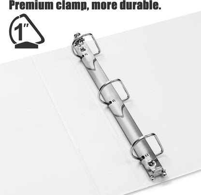 COMIX Heavy Duty Slant-D Ring View Binder, 1 inch 3 Ring Binders, Hold 225 Sheets of 8.5" x 11" Paper, 12 Pack (Black)