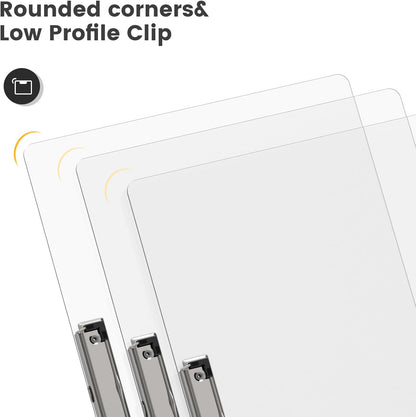 Extra Large 11x17 Clipboards, Plastic Black Drawing Boards, Horizontal Clip Board, Landscape Layout. Suitable for Watercolor, Sketching, Painting. Art & Drafting Supply