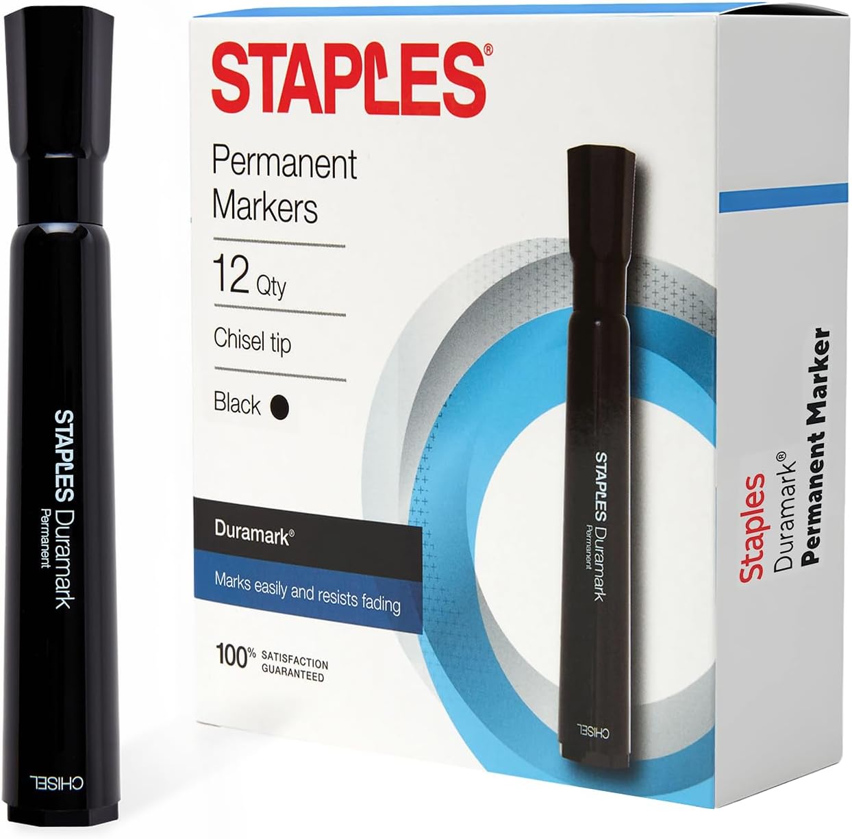 STAPLES Permanent Markers, Ultra Fine Tip, Black, 12 Pack – Duramark Precision Markers for Writing, Drawing & Labeling
