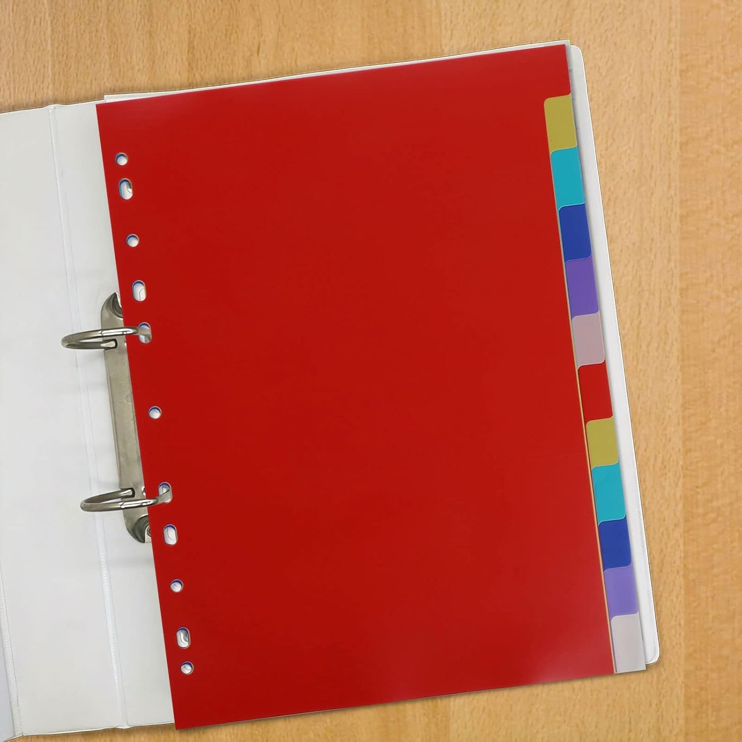 21 Tab A-Z Binder Dividers, 3 Ring Plastic Binder Dividers with Tabs Multicolor Alphabet Dividers for 2/3/4/11 Ring Binders, Letter Size (8.2×11.6 Inch)