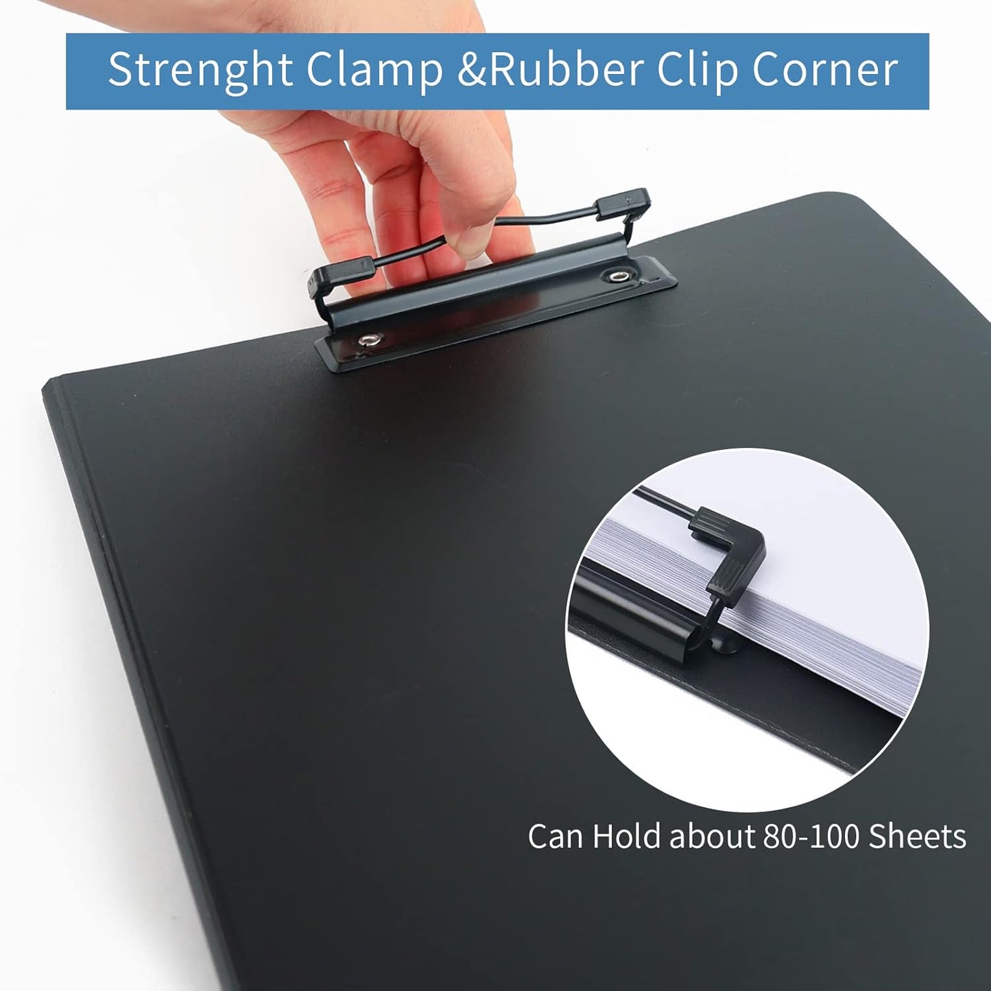 A4 Clipboard Folder,10 Pack Foldable Clipboards with Pocket for Business,Office,School or Restaurant (Black)