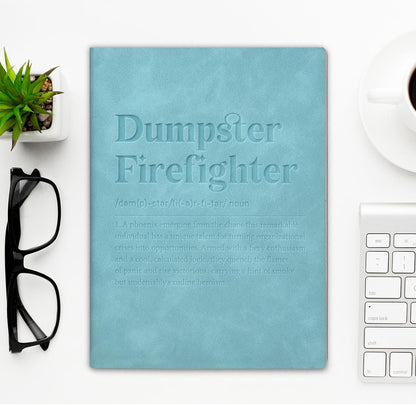 Dumpster Firefighter Notebook, Gifts for Coworker Boss Appreciation Employees Manager Leather Journal